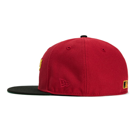 New Era 59Fifty San Francisco Giants Candlestick Park Patch Script Hat - Cardinal, Black, Metallic Gold