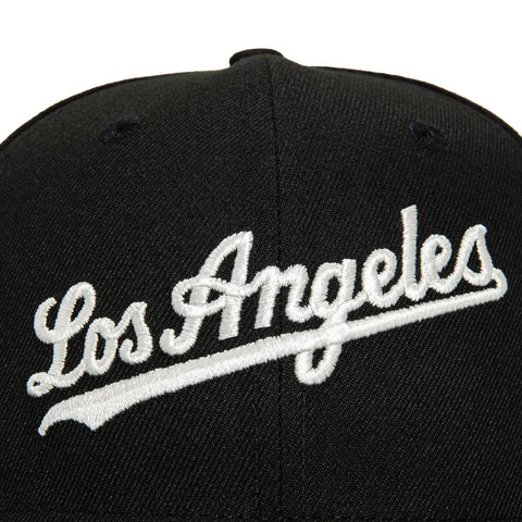 New Era 59Fifty Glow in the Dark Los Angeles Dodgers 60th Anniversary Stadium Patch Script Hat - Black, White