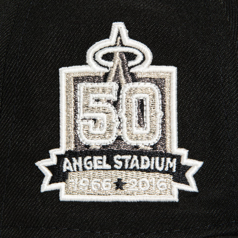 New Era 59Fifty Glow in the Dark Los Angeles Angels 50th Anniversary Stadium Patch Hat - Black, White