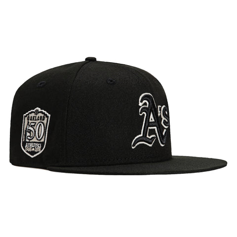 New Era 59Fifty Glow in the Dark Oakland Athletics 50th Anniversary Patch Hat - Black, White