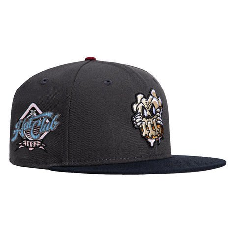 New Era 59Fifty PBJ Bonez Mask Hat Club Logo Patch Hat - Graphite, Navy