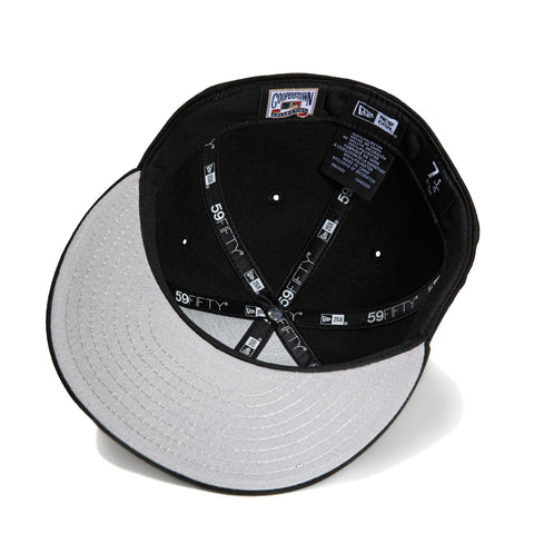 New Era 59Fifty Los Angeles Dodgers 50th Anniversary Stadium Patch Word Hat - Black, Kelly, Metallic Silver