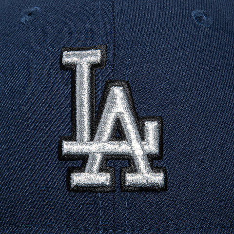 New Era 59Fifty Los Angeles Dodgers 50th Anniversary Stadium Patch Hat - Navy, Black, Metallic Silver