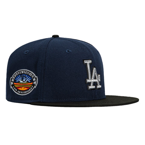 New Era 59Fifty Los Angeles Dodgers 50th Anniversary Stadium Patch Hat - Navy, Black, Metallic Silver