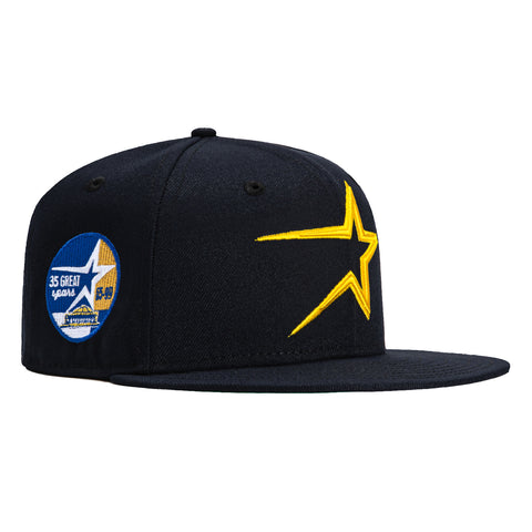 New Era 59Fifty Deep Ocean Gold Houston Astros 35th Anniversary Patch Hat - Navy, Gold