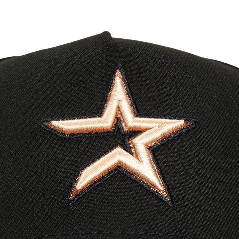 New Era 9Forty A-Frame Houston Astros 2022 World Series Champions Patch Snapback Hat - Black, Brown