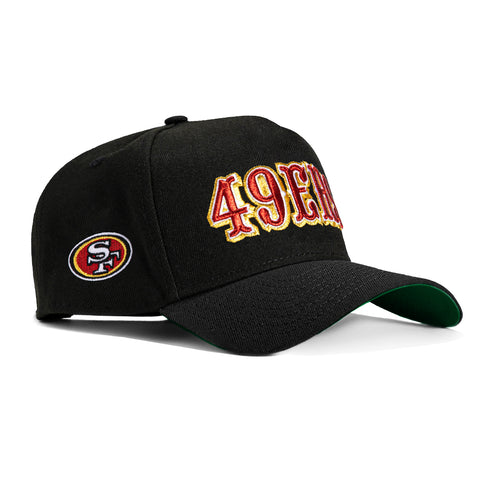 New Era 9Forty A-Frame San Francisco 49ers Snapback Word Hat - Black