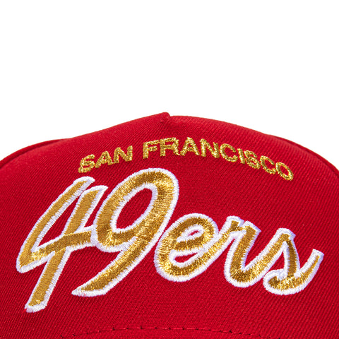 New Era 9Forty A-Frame San Francisco 49ers Snapback Script Hat - Red