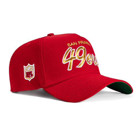 New Era 9Forty A-Frame San Francisco 49ers Snapback Script Hat - Red