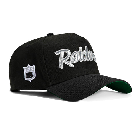 New Era 9Forty A-Frame Las Vegas Raiders Snapback Script Hat - Black