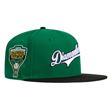 New Era 59Fifty Arizona Diamondbacks Inaugural Patch Script Hat - Kelly, Black