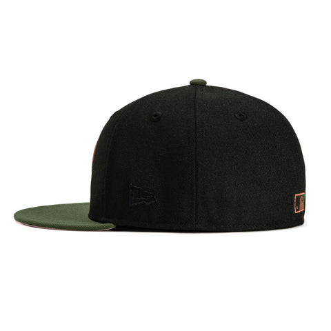 New Era 59Fifty Arizona Diamondbacks 2001 World Series Patch D Hat - Black, Olive, Metallic Copper