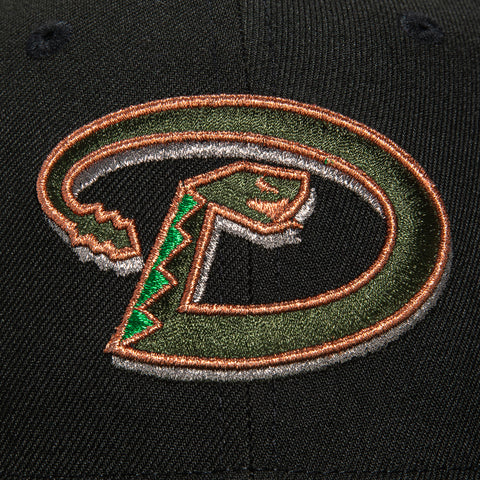 New Era 59Fifty Arizona Diamondbacks 2001 World Series Patch D Hat - Black, Olive, Metallic Copper