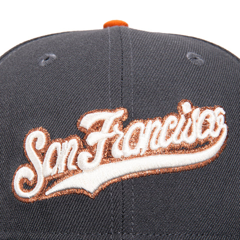 New Era 59Fifty San Francisco Giants 20th Anniversary Stadium Patch Script Hat - Graphite, Navy, Burnt Orange