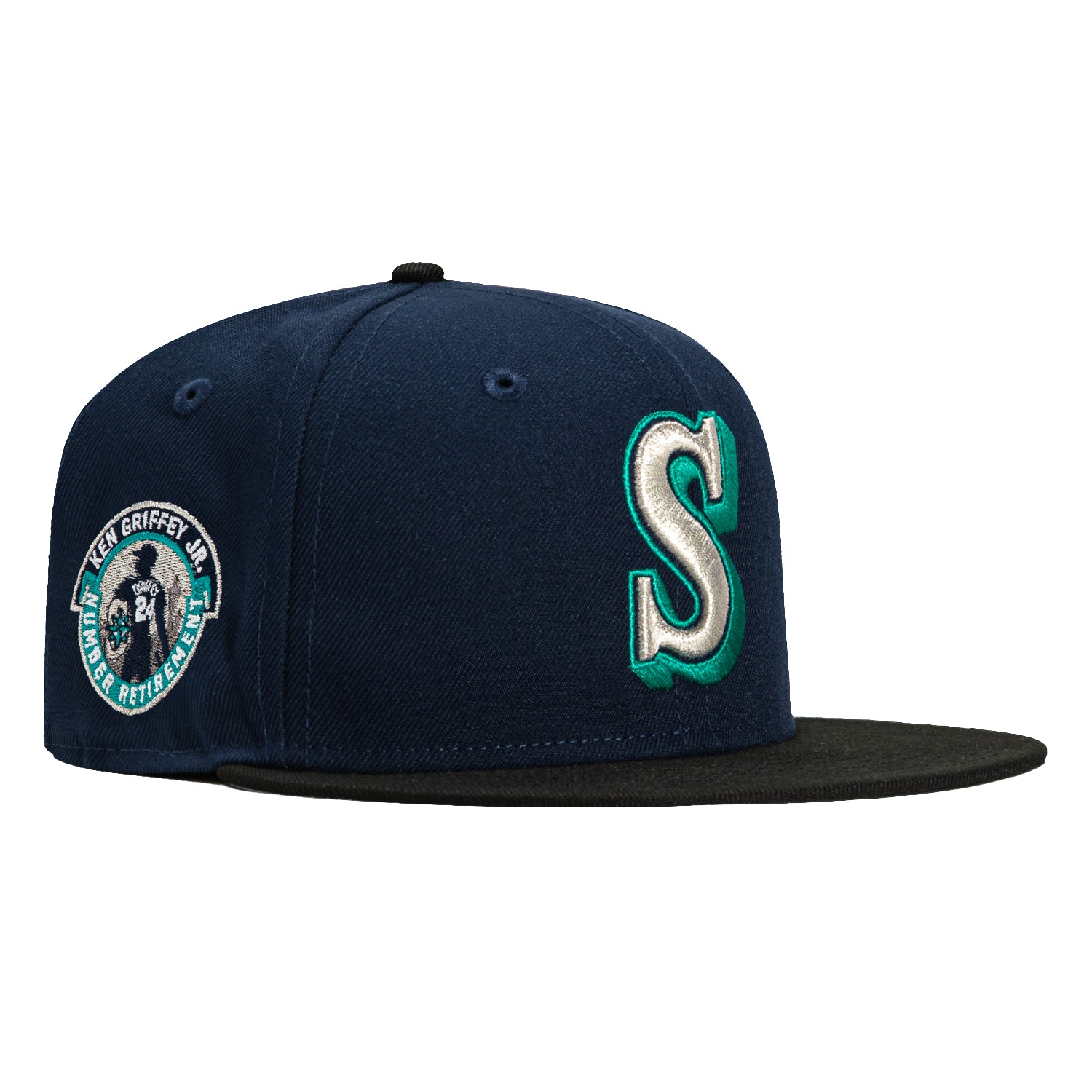 New Era top 59Fifty Seattle Mariners Fitted Hat Size 7 1/2 Patch Grey UV Hat Club