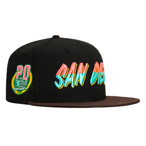 New Era 59Fifty San Diego Padres 20th Anniversary Stadium Patch City Word Hat - Black, Brown