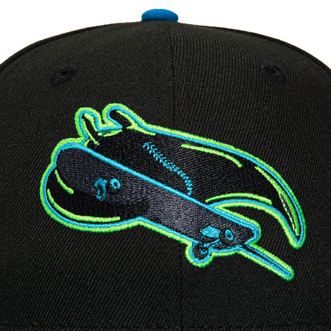 New Era 59Fifty Tampa Bay Rays City Connect Patch Skate Hat - Black, Neon Blue