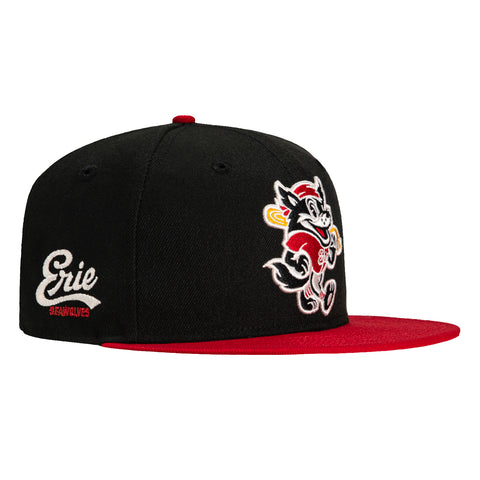 New Era 59Fifty Erie SeaWolves Faux Logo Patch Hat - Black, Red