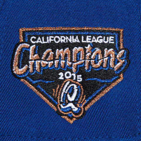 New Era 59Fifty Rancho Cucamonga Quakes 2015 California League Champions Patch Hat - Royal, Black