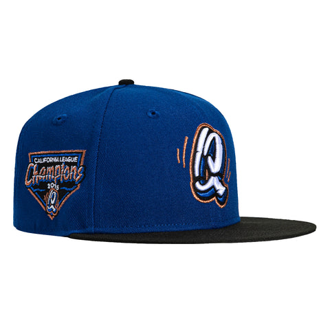 New Era 59Fifty Rancho Cucamonga Quakes 2015 California League Champions Patch Hat - Royal, Black