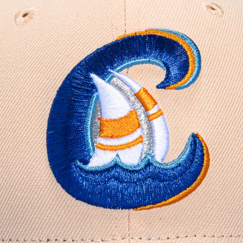 New Era 59Fifty Bowie Baysox Chesapeake Baysox Patch Hat - Peach, Light Blue