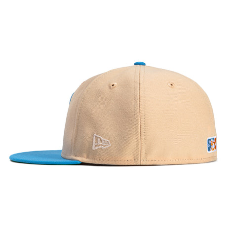 New Era 59Fifty Bowie Baysox Chesapeake Baysox Patch Hat - Peach, Light Blue