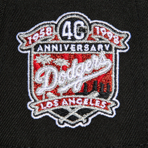 New Era 59Fifty Los Angeles Dodgers 40th Anniversary Patch Red UV Hat - Black