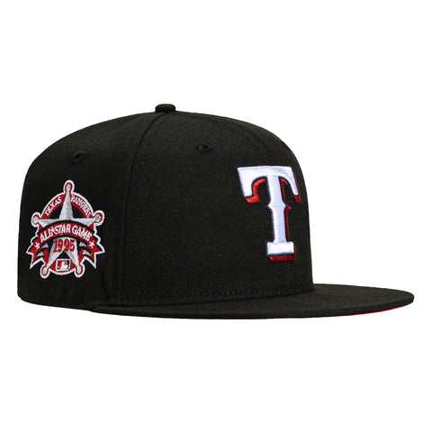 New Era 59Fifty Texas Rangers 1995 All Star Game Patch Red UV Hat - Black