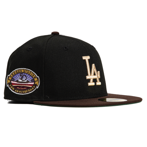 New Era 59Fifty Los Angeles Dodgers 50th Anniversary Stadium Patch Hat - Black, Brown, Ivory