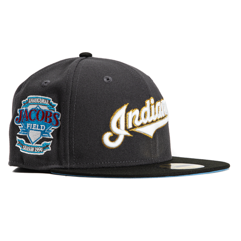 New Era 59Fifty Cleveland Guardians 10th Anniversary Stadium Patch Script Hat - Graphite, Black