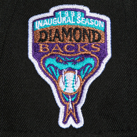 New Era 59Fifty Arizona Diamondbacks Inaugural Patch DB Hat - Black, Purple, Metallic Copper