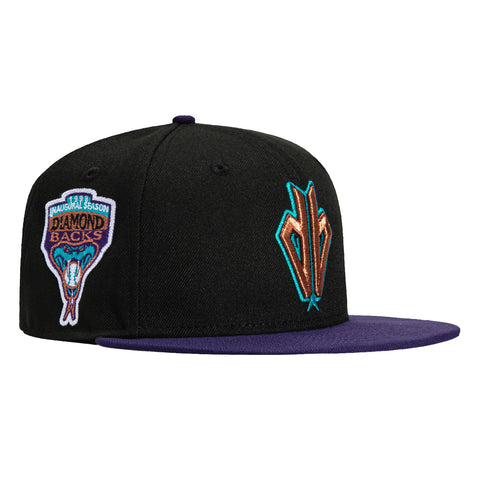 New Era 59Fifty Arizona Diamondbacks Inaugural Patch DB Hat - Black, Purple, Metallic Copper