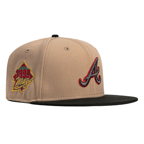 New Era 59Fifty Atlanta Braves 1999 World Series Patch Hat - Khaki, Black