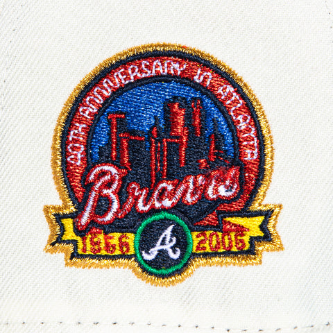 New Era 59Fifty Atlanta Braves 40th Anniversary Patch Hat - White, Neon Blue