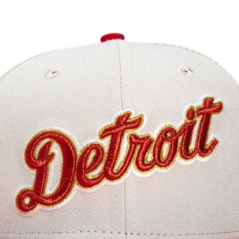 New Era 59Fifty Detroit Tigers 1968 World Series Patch Script Hat - Stone, Red