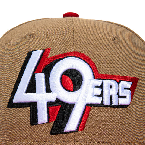 New Era 59Fifty San Francisco 49ers Back to Back Champions Patch Proto Hat - Khaki, Red