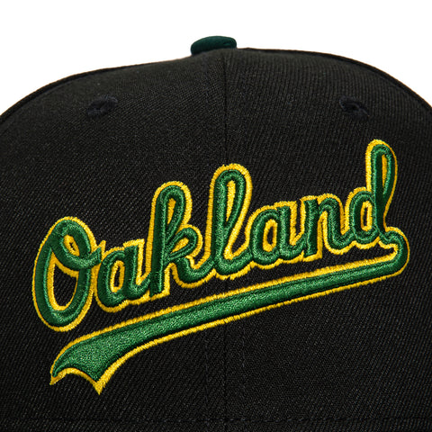 New Era 59Fifty Oakland Athletics Battle of the Bay Patch Script Hat - Black, Green, Gold