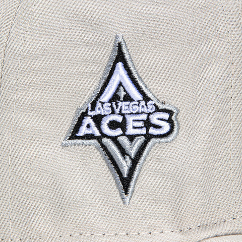 New Era 59Fifty Flawless Las Vegas Aces Logo Patch WNBA Logo Hat - Stone, Light Orange