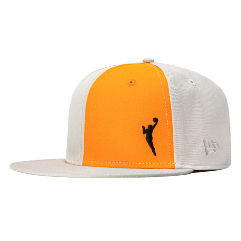 New Era 59Fifty Flawless Indiana Fever Logo Patch WNBA Logo Hat - Stone, Light Orange