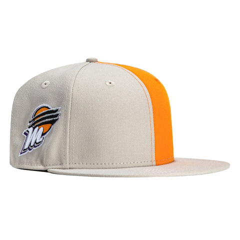 New Era 59Fifty Flawless Phoenix Mercury Logo Patch WNBA Logo Hat - Stone, Light Orange