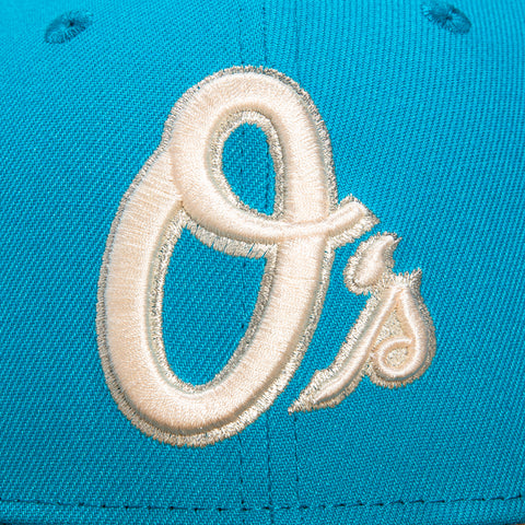 New Era 59Fifty 5 Nations Baltimore Orioles 30th Anniversary Stadium Patch Alternate Hat - Neon Blue, Gold