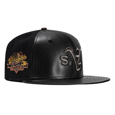 New Era 59Fifty Oakland Athletics Battle of the Bay Patch Upside Down Quarter Panel Trucker Hat - Black