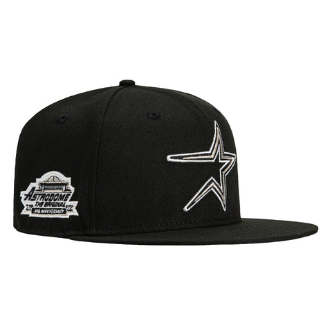 New Era 59Fifty Houston Astros 30th Anniversary Astrodome Patch Hat - Black, Metallic Silver