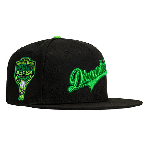 New Era 59Fifty Arizona Diamondbacks Inaugural Patch Script Hat - Black, Kelly, Light Green