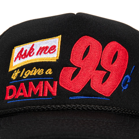 Field Grade Ask Me If I Give A Damn Snapback Trucker Foam Hat - Black