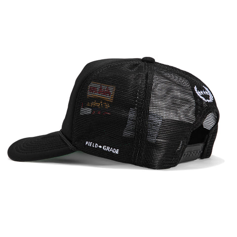 Field Grade Ask Me If I Give A Damn Snapback Trucker Foam Hat - Black