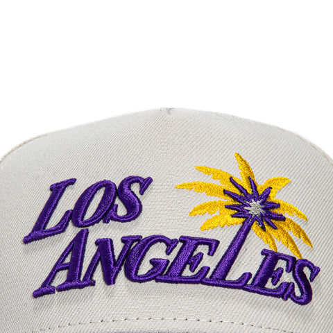 New Era 9Forty A-Frame Los Angeles Sparks Cameron Brink Patch Snapback Hat - Stone, Purple