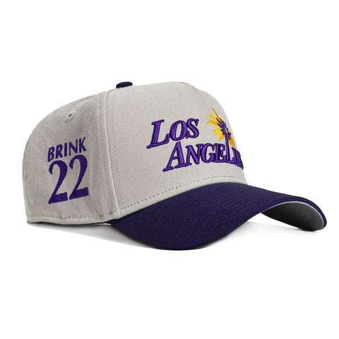 New Era 9Forty A-Frame Los Angeles Sparks Cameron Brink Patch Snapback Hat - Stone, Purple