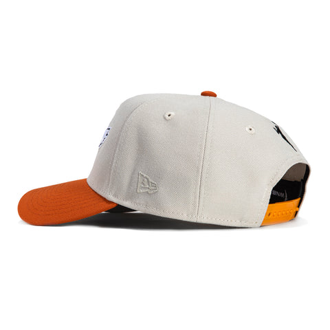 New Era 9Forty A-Frame Phoenix Mercury Diana Taurasi 3 Patch Snapback Hat - Stone, Burnt Orange