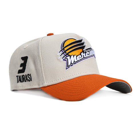 New Era 9Forty A-Frame Phoenix Mercury Diana Taurasi 3 Patch Snapback Hat - Stone, Burnt Orange